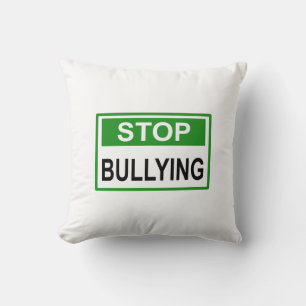 Stop Bullying Sign green Cushion