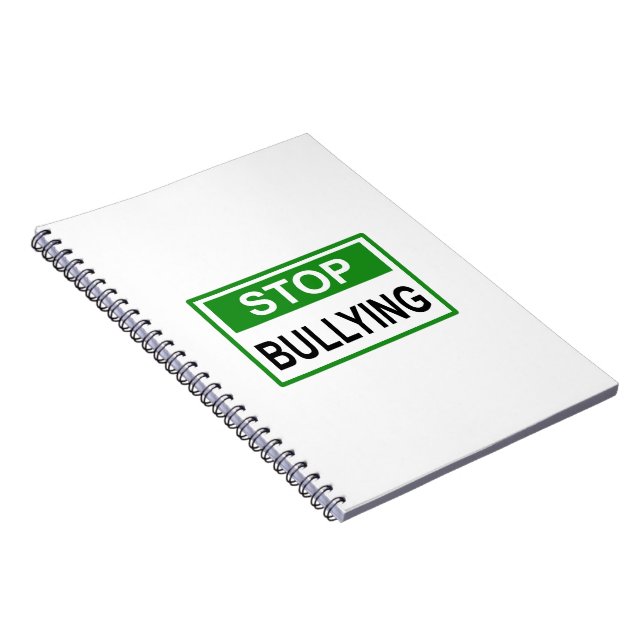 Stop Bullying Sign green Notebook (Right Side)