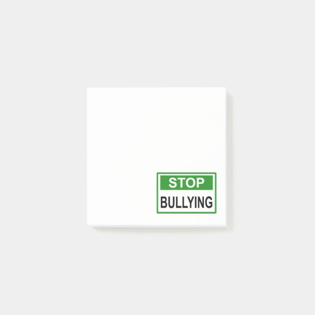 Stop Bullying Sign green Post-it Notes (Front)