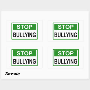 Stop Bullying Sign green Rectangular Sticker