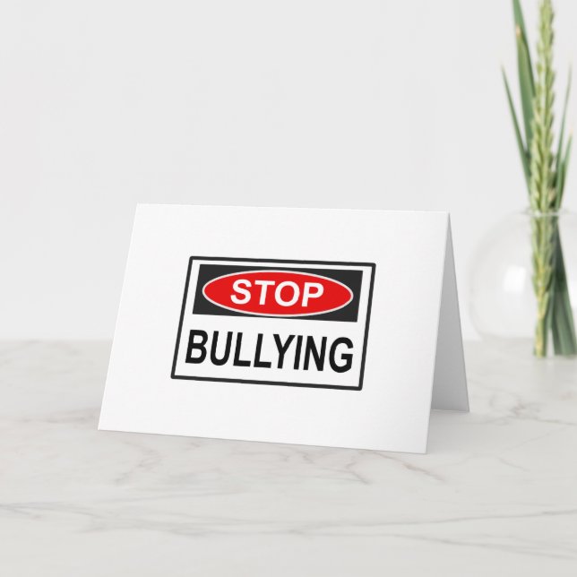 Stop Bullying Sign red Card (Front)