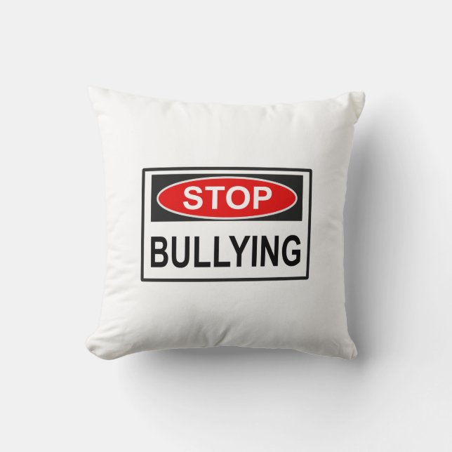 Stop Bullying Sign red Cushion (Front)