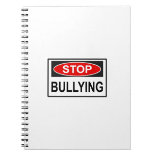 Stop Bullying Sign red Notebook