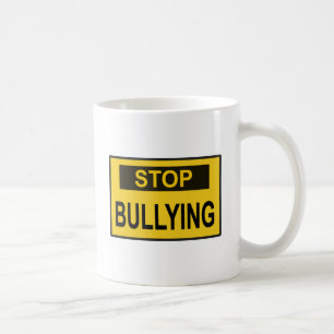 Stop Bullying Sign yellow Coffee Mug