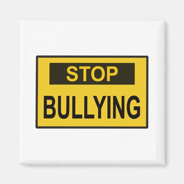 Stop Bullying Sign yellow Magnet (Front)