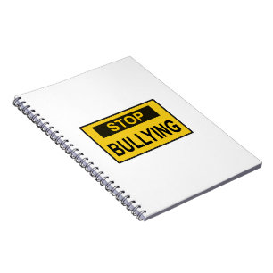 Stop Bullying Sign yellow Notebook