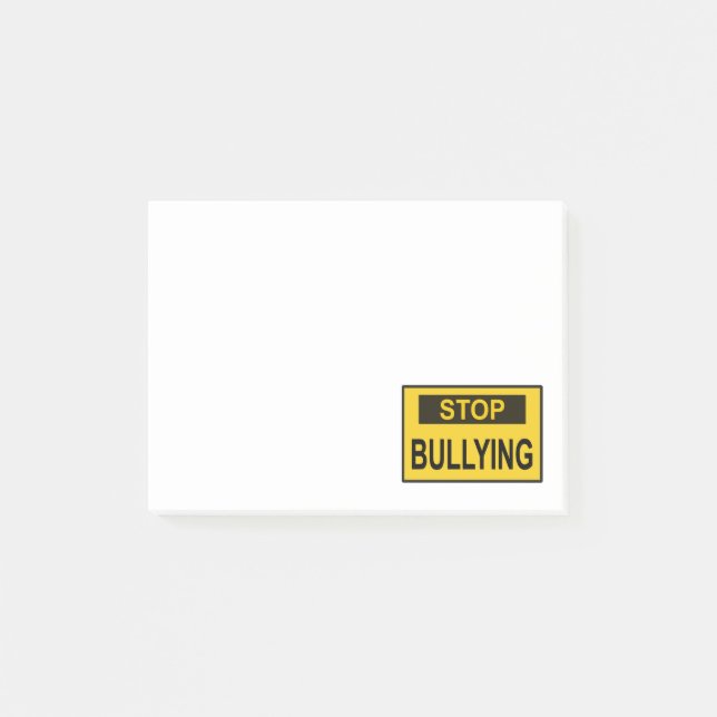 Stop Bullying Sign yellow Post-it Notes (Front)