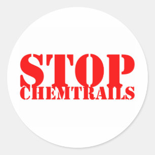 Stop Chemtrails - Adhesive Redondo Classic Round Sticker