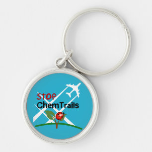 Stop Chemtrails Lady Bug Ecocide Key Ring