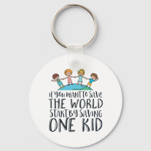 Stop Child Abuse Awareness Hope and Love Campaign Key Ring