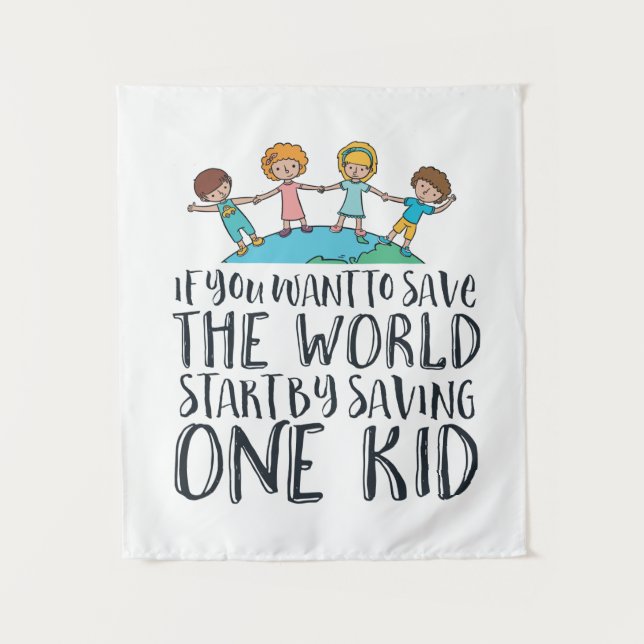 Stop Child Abuse Awareness Hope and Love Campaign Tapestry (Front)