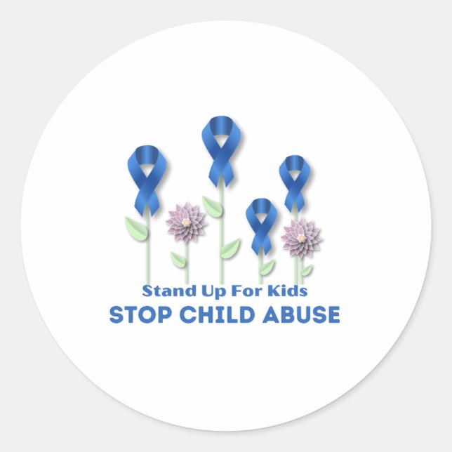 Stop Child Abuse  Classic Round Sticker (Front)