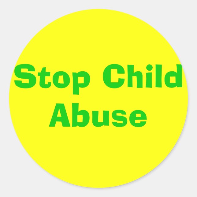 Stop Child Abuse Classic Round Sticker (Front)