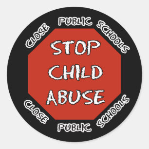 Stop Child Abuse Classic Round Sticker