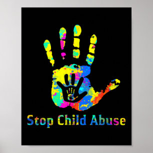 Stop Child Abuse Prevention Awareness Month Blue R Poster