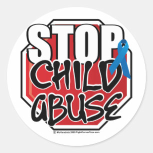 Stop Child Abuse Sign Classic Round Sticker