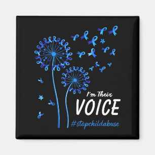 Stop Child Awareness Blue Ribbon Im Their Voice Magnet