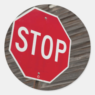 Stop Classic Round Sticker