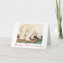 Stop Climate Change Merry Christmas Polar Bear
