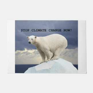 STOP CLIMATE CHANGE NOW! Polar Bear Doormat