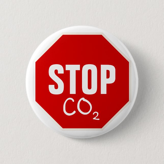 STOP  CO2 6 CM ROUND BADGE (Front)