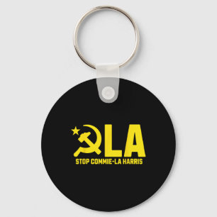 Stop Commie-la Harris Kamala Communism Trump Suppo Key Ring