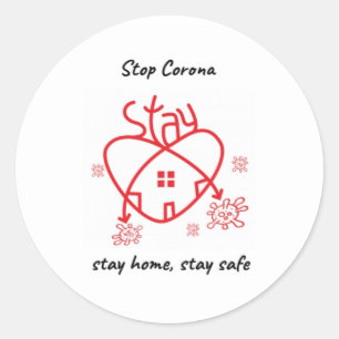 Stop Corona Classic Round Sticker