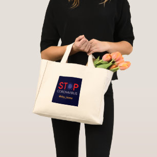 Stop Corona Virus campaign, covid-19 pandemic Mini Tote Bag
