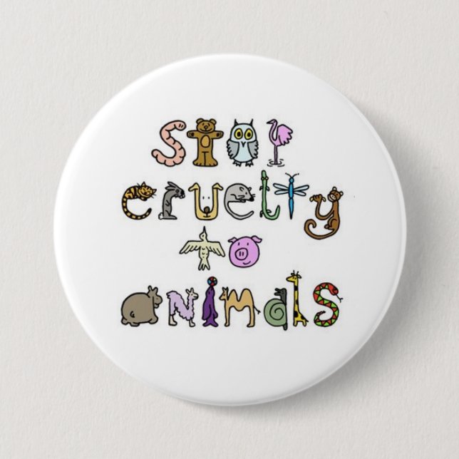 stop cruelty to animals - Customised 7.5 Cm Round Badge (Front)