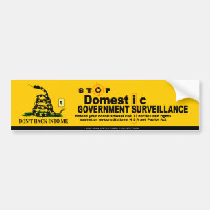Stop Domestic Spying Bumper Sticker