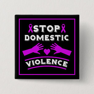 Stop Domestic Violence 15 Cm Square Badge