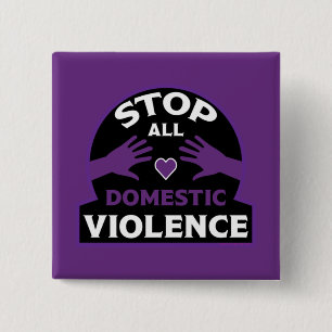 Stop Domestic Violence 15 Cm Square Badge