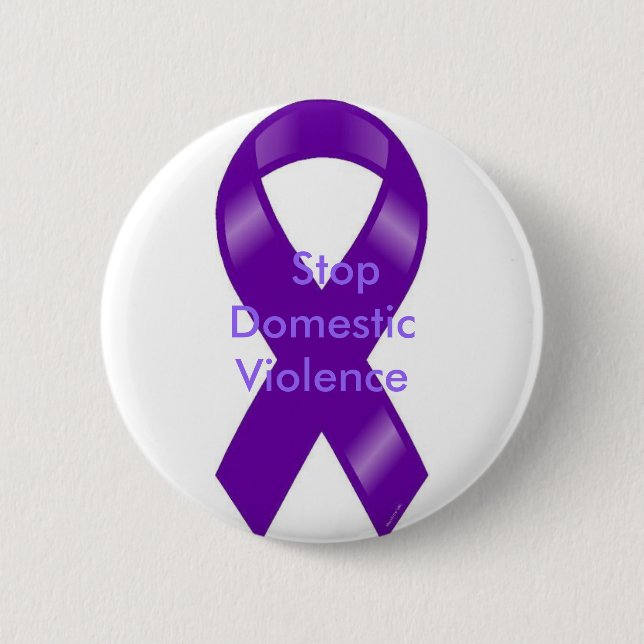 Stop Domestic Violence 6 Cm Round Badge (Front)