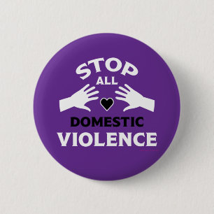 Stop Domestic Violence 6 Cm Round Badge