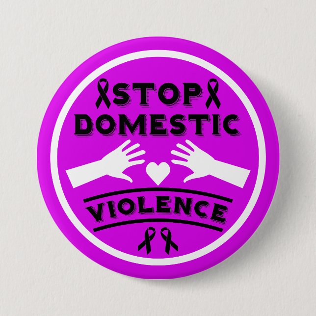 Stop Domestic Violence 7.5 Cm Round Badge (Front)