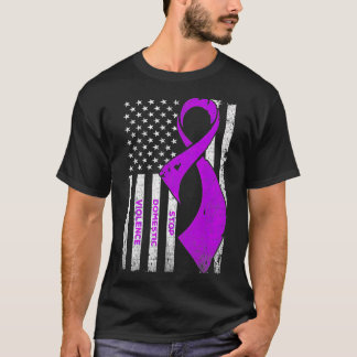 Stop Domestic Violence - Distressed American Flag  T-Shirt