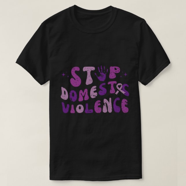 Stop Domestic Violence, Domestic Violence Month, W T-Shirt (Design Front)