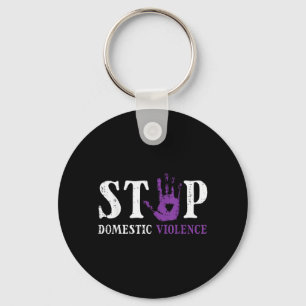 Stop Domestic Violence Hand Awareness Support Men Key Ring