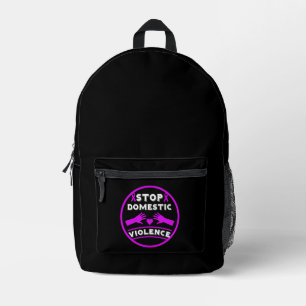 Stop Domestic Violence Printed Backpack