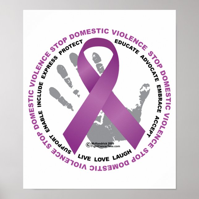 Stop Domestic Violence Ribbon Poster (Front)