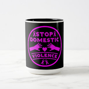Stop Domestic Violence Two-Tone Coffee Mug