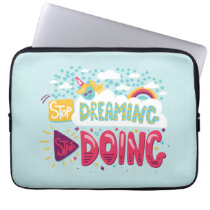 Stop Dreaming, Start Doing Pale Turquoise Laptop Sleeve