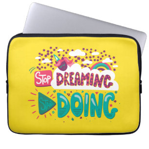 Stop Dreaming, Start Doing Yellow Laptop Sleeve