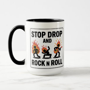 Stop Drop and Rock n Roll – In Case of Fire Mug