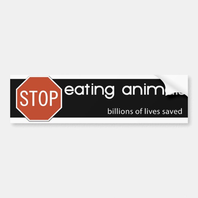 STOP EATING ANIMALS 3 BUMPER STICKER (Front)