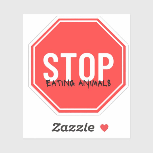 Stop eating animals environmental animal activist  (Sheet)