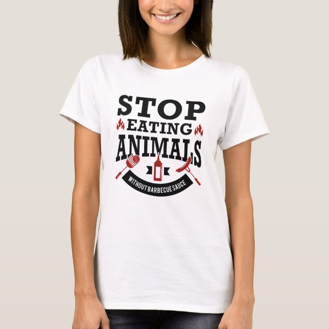 Stop Eating Animals T-Shirt (Front)