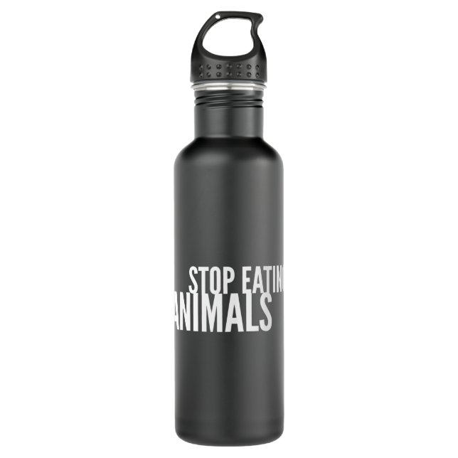 Stop Eating Animals Vegan Veganism 710 Ml Water Bottle (Front)