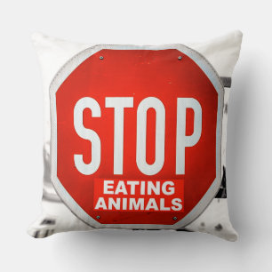Stop Eating Animals Vegetarian Vegan Cushion