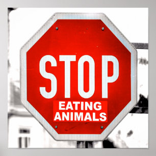 Stop Eating Animals Vegetarian Vegan Poster